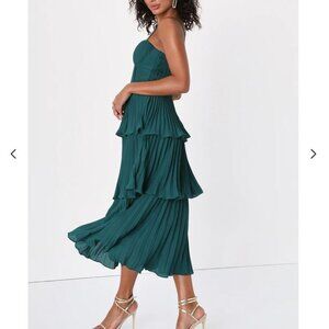 Lulu's Tiered Bustier Midi Dress